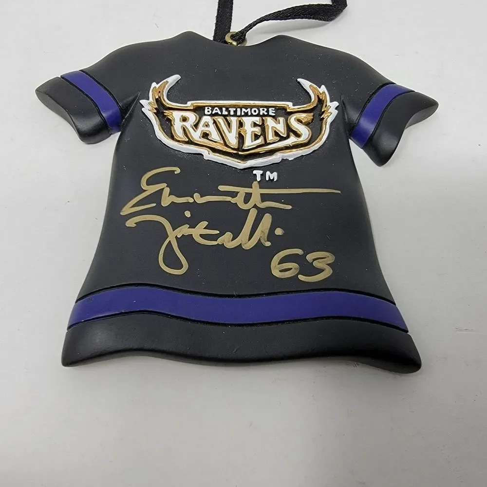 Baltimore Ravens 1999 Christmas Ornament signed by‎ Emmett Zitelli #63 NFL